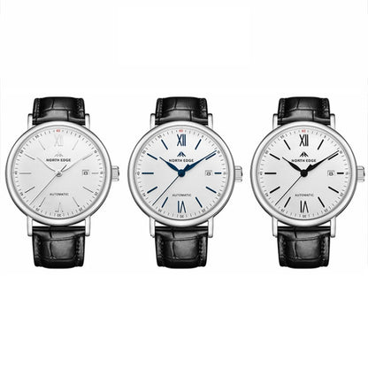 NORTH EDGE AMOY Multifunctional Business Men's Watch Waterproof Leather Mechanical Watch