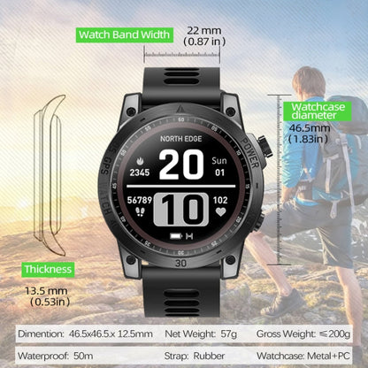 NORTH EDGE CROSS FIT3 Fashion Bluetooth Sports Smart Watch Supports Multiple Sports Modes, Sleep Monitoring, Heart Rate Monitoring