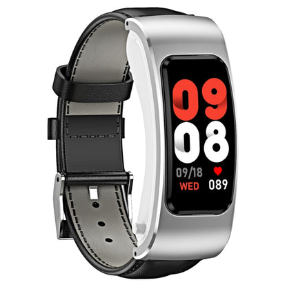 K60 1.08 inch Leather Band Earphone Detachable Life Waterproof Smart Watch Support Bluetooth Call, Leather Band (Black Silver), Leather Band (Black), Leather Band (Brown Silver)