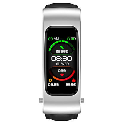 K60 1.08 inch Leather Band Earphone Detachable Life Waterproof Smart Watch Support Bluetooth Call, Leather Band (Black Silver), Leather Band (Black), Leather Band (Brown Silver)