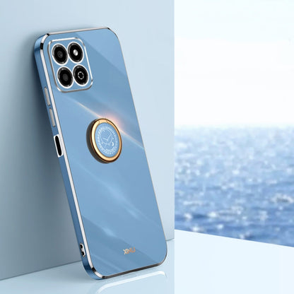 XINLI Straight Edge 6D Electroplate TPU Phone Case with Ring Holder, For Honor X8a 2023, For Honor X9a 5G, For Huawei nova Y61