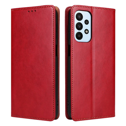 Fierre Shann PU Genuine Leather Texture Leather Phone Case, For Samsung Galaxy A14 5G, For Samsung Galaxy A23, For Samsung Galaxy A34 5G