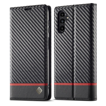 LC.IMEEKE Carbon Fiber PU + TPU Horizontal Flip Leather Phone Case, For Samsung Galaxy A24 4G