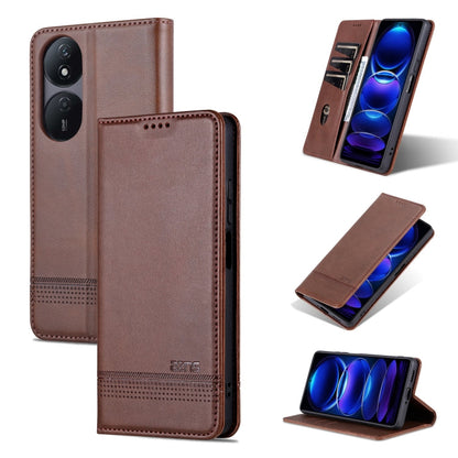 AZNS Magnetic Calf Texture Flip Leather Phone Case, For Honor 90 GT, For Honor Magic6 Lite 5G/X9b, For Honor Play 50 Plus, For Honor X50