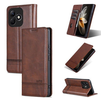 AZNS Magnetic Calf Texture Flip Leather Phone Case, For Honor X60, For Honor X60i, For Honor Play 60 Plus, For Honor X6b