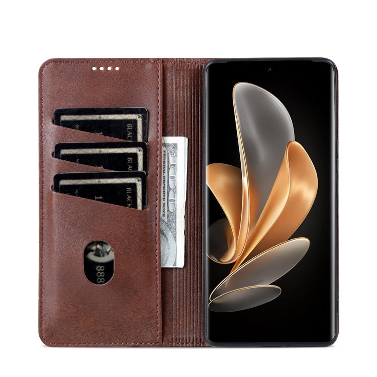 AZNS Magnetic Calf Texture Flip Leather Phone Case, For Honor X60, For Honor X60i, For Honor Play 60 Plus, For Honor X6b