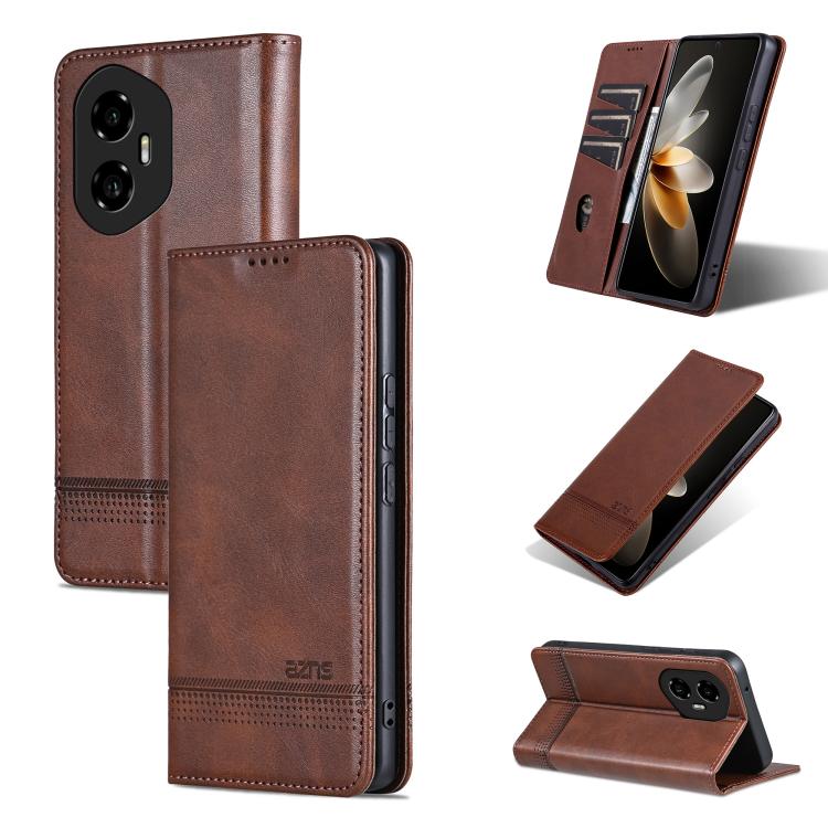 AZNS Magnetic Calf Texture Flip Leather Phone Case, For Honor 300, For Honor Magic7 Pro, For Honor Magic7, For Honor X60 Pro