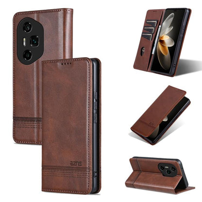 AZNS Magnetic Calf Texture Flip Leather Phone Case, For Honor Play 60, For Honor 400 Global 156.5mm, For Honor 300 Ultra, For Honor 300 Pro