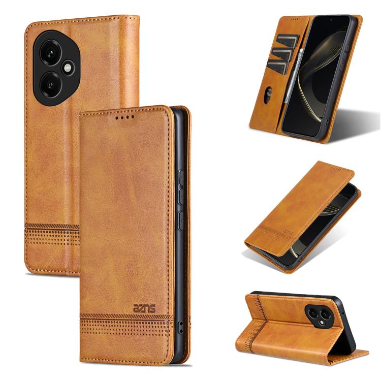 AZNS Magnetic Calf Texture Flip Leather Phone Case, For Honor Play 60, For Honor 400 Global 156.5mm, For Honor 300 Ultra, For Honor 300 Pro