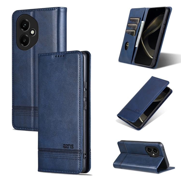 AZNS Magnetic Calf Texture Flip Leather Phone Case, For Honor Play 60, For Honor 400 Global 156.5mm, For Honor 300 Ultra, For Honor 300 Pro