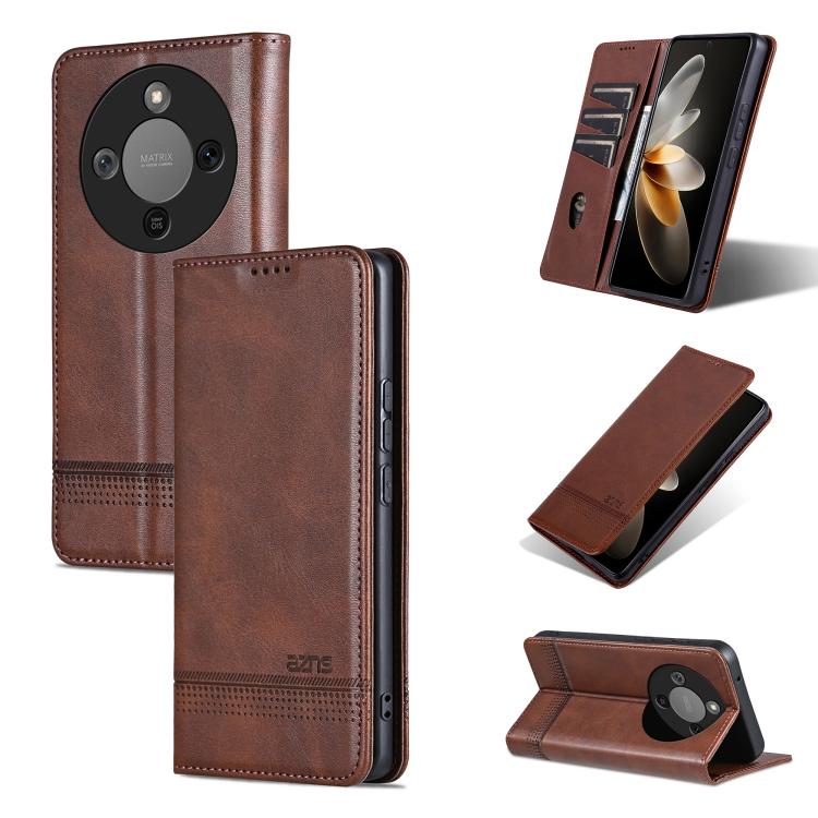 AZNS Magnetic Calf Texture Flip Leather Phone Case, For Honor 600 Lite Global, For Honor Play 10T 5G/400 Smart 5G, For Honor X70 5G, For Honor 400 Pro 5G Global 160.8mm