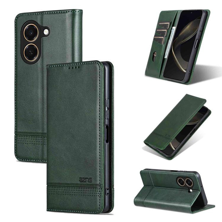 AZNS Magnetic Calf Texture Flip Leather Phone Case, For Honor X80 Pro Max 5G, For Honor Play 80 Plus 5G, For Honor 600 Pro Global, For Honor 600 Global