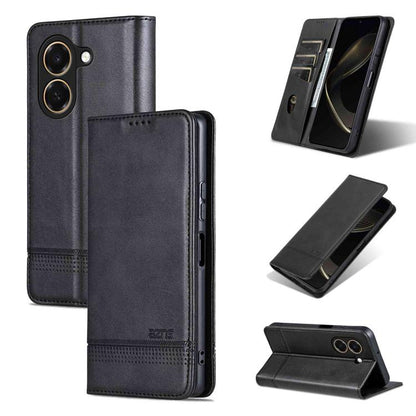 AZNS Magnetic Calf Texture Flip Leather Phone Case, For Honor X80 Pro Max 5G, For Honor Play 80 Plus 5G, For Honor 600 Pro Global, For Honor 600 Global