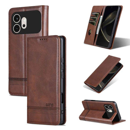 AZNS Magnetic Calf Texture Flip Leather Phone Case, For Honor X80 Pro Max 5G, For Honor Play 80 Plus 5G, For Honor 600 Pro Global, For Honor 600 Global