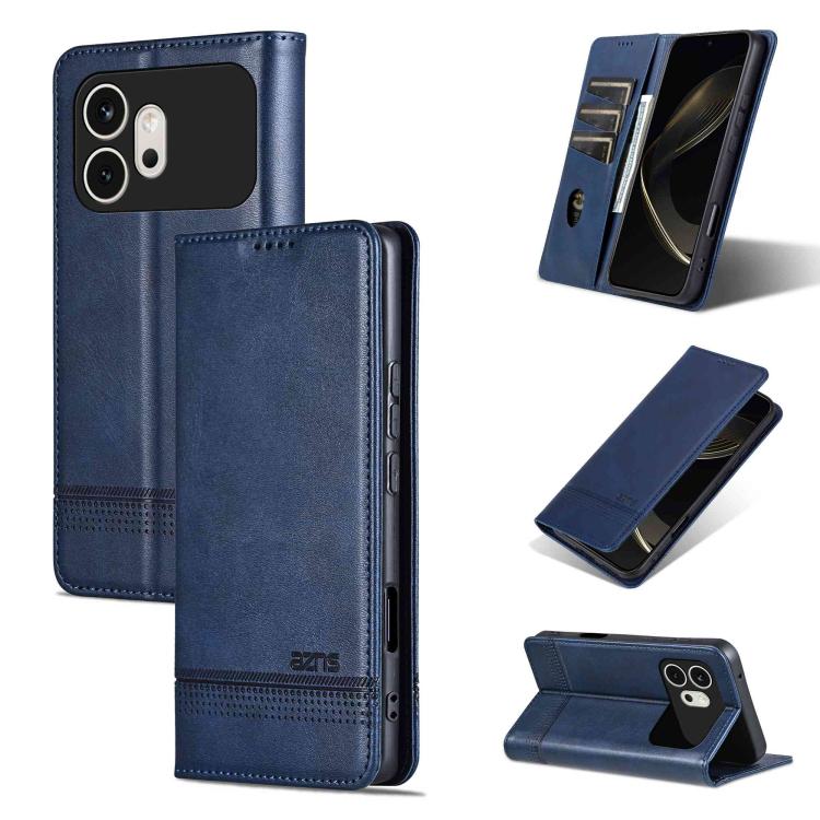 AZNS Magnetic Calf Texture Flip Leather Phone Case, For Honor X80 Pro Max 5G, For Honor Play 80 Plus 5G, For Honor 600 Pro Global, For Honor 600 Global
