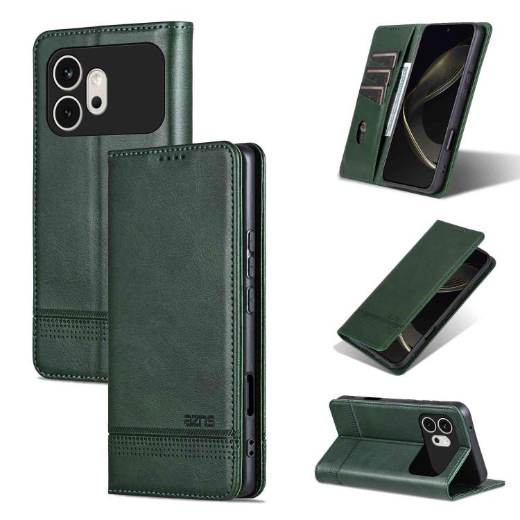 AZNS Magnetic Calf Texture Flip Leather Phone Case, For Honor X80 Pro Max 5G, For Honor Play 80 Plus 5G, For Honor 600 Pro Global, For Honor 600 Global