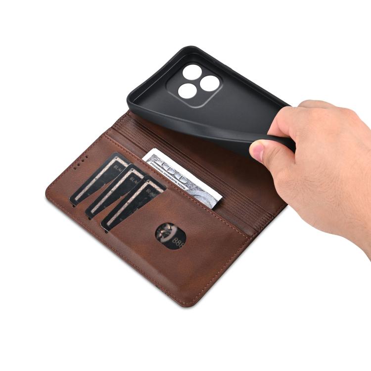 AZNS Magnetic Calf Texture Flip Leather Phone Case, For Honor 600 Lite Global, For Honor Play 10T 5G/400 Smart 5G, For Honor X70 5G, For Honor 400 Pro 5G Global 160.8mm