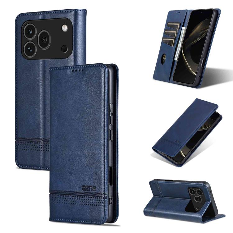AZNS Magnetic Calf Texture Flip Leather Phone Case, For Honor X80 Pro Max 5G, For Honor Play 80 Plus 5G, For Honor 600 Pro Global, For Honor 600 Global