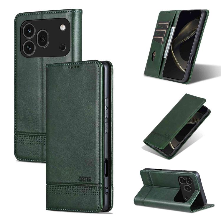AZNS Magnetic Calf Texture Flip Leather Phone Case, For Honor X80 Pro Max 5G, For Honor Play 80 Plus 5G, For Honor 600 Pro Global, For Honor 600 Global
