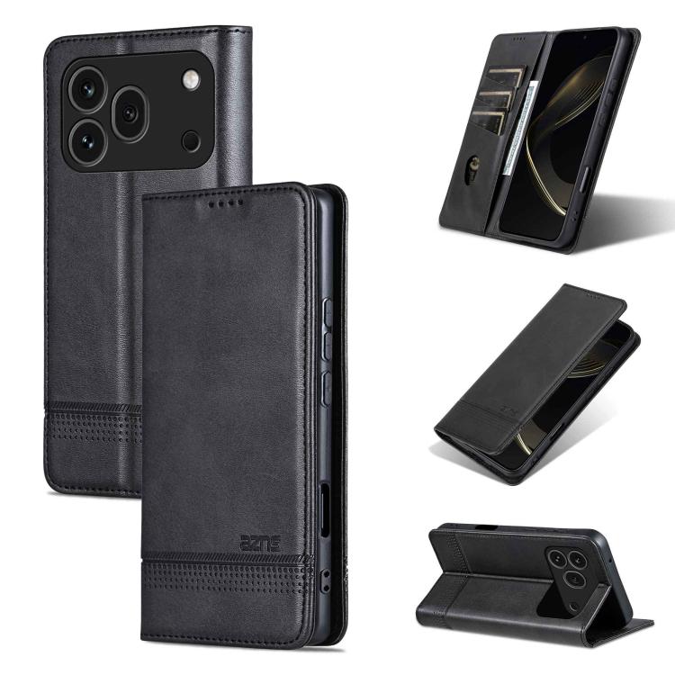 AZNS Magnetic Calf Texture Flip Leather Phone Case, For Honor X80 Pro Max 5G, For Honor Play 80 Plus 5G, For Honor 600 Pro Global, For Honor 600 Global