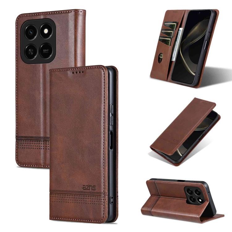 AZNS Magnetic Calf Texture Flip Leather Phone Case, For Honor 600 Lite Global, For Honor Play 10T 5G/400 Smart 5G, For Honor X70 5G, For Honor 400 Pro 5G Global 160.8mm