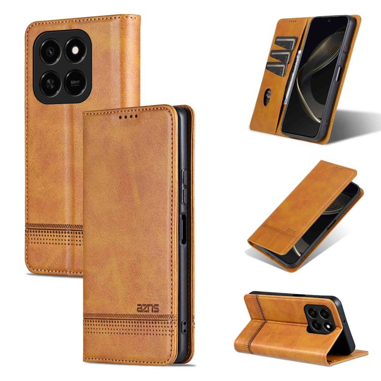 AZNS Magnetic Calf Texture Flip Leather Phone Case, For Honor 600 Lite Global, For Honor Play 10T 5G/400 Smart 5G, For Honor X70 5G, For Honor 400 Pro 5G Global 160.8mm