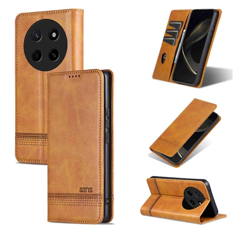 AZNS Magnetic Calf Texture Flip Leather Phone Case, For Honor X80 Pro Max 5G, For Honor Play 80 Plus 5G, For Honor 600 Pro Global, For Honor 600 Global