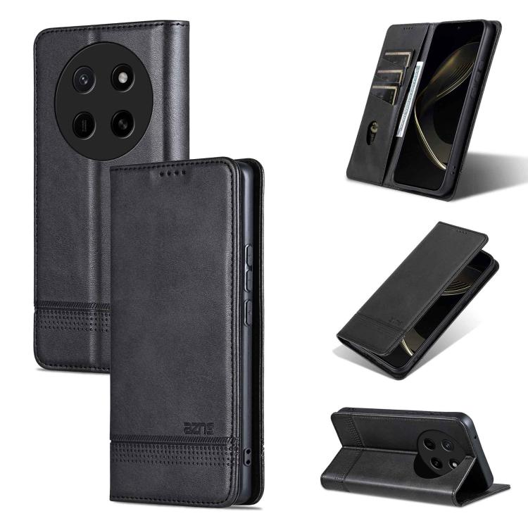 AZNS Magnetic Calf Texture Flip Leather Phone Case, For Honor X80 Pro Max 5G, For Honor Play 80 Plus 5G, For Honor 600 Pro Global, For Honor 600 Global