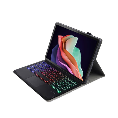 AHW13-AS Lambskin Texture Ultra-thin Detachable Backlight Bluetooth Keyboard Leather Case with Touchpad, AHW13-AS