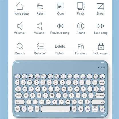YM-LX106 Round Key Detachable Bluetooth Tablet Keyboard Leather Case with Mouse, YM-LX106 with Mouse
