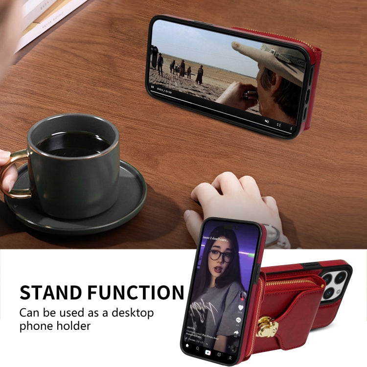 Zipper Hardware Card Wallet Phone Case, For iPhone 13 Pro Max, For iPhone 13 Pro, For iPhone 12 Pro Max, For iPhone 12 / 12 Pro