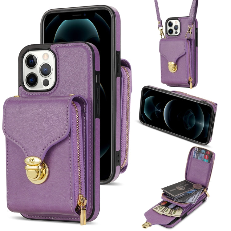 Zipper Hardware Card Wallet Phone Case, For iPhone 13 Pro Max, For iPhone 13 Pro, For iPhone 12 Pro Max, For iPhone 12 / 12 Pro