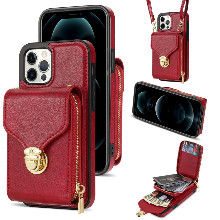 Zipper Hardware Card Wallet Phone Case, For iPhone 13 Pro Max, For iPhone 13 Pro, For iPhone 12 Pro Max, For iPhone 12 / 12 Pro