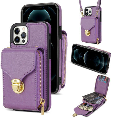Zipper Hardware Card Wallet Phone Case, For iPhone 13 Pro Max, For iPhone 13 Pro, For iPhone 12 Pro Max, For iPhone 12 / 12 Pro