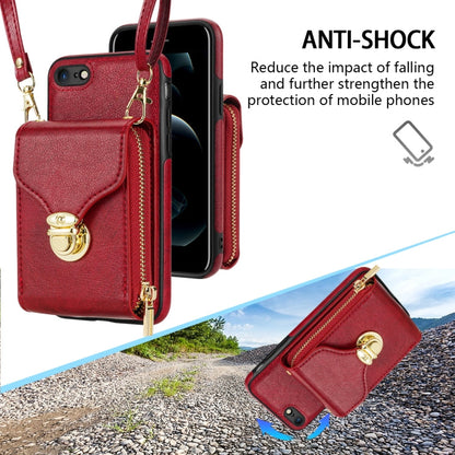 Zipper Hardware Card Wallet Phone Case, For iPhone SE 2022 / SE 2020 / 8 / 7, For iPhone 8 Plus / 7 Plus, For iPhone 6s Plus / 6 Plus, For iPhone 6s / 6