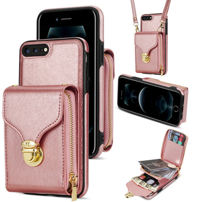 Zipper Hardware Card Wallet Phone Case, For iPhone SE 2022 / SE 2020 / 8 / 7, For iPhone 8 Plus / 7 Plus, For iPhone 6s Plus / 6 Plus, For iPhone 6s / 6