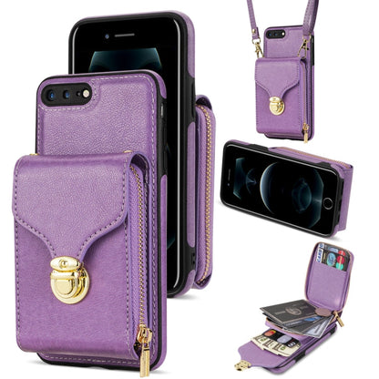 Zipper Hardware Card Wallet Phone Case, For iPhone SE 2022 / SE 2020 / 8 / 7, For iPhone 8 Plus / 7 Plus, For iPhone 6s Plus / 6 Plus, For iPhone 6s / 6