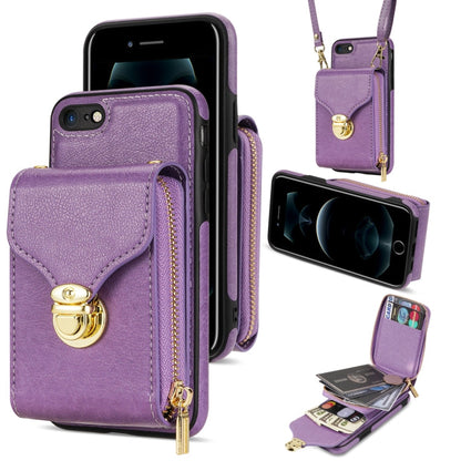 Zipper Hardware Card Wallet Phone Case, For iPhone SE 2022 / SE 2020 / 8 / 7, For iPhone 8 Plus / 7 Plus, For iPhone 6s Plus / 6 Plus, For iPhone 6s / 6