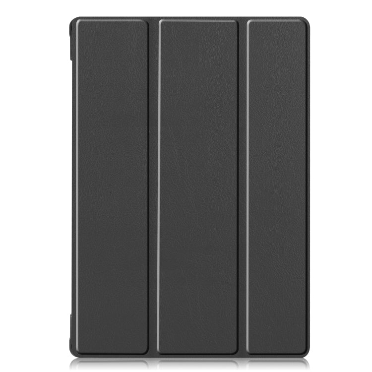 For Lenovo M10 FHD REL TB-X605FC Custer Pattern Pure Color Horizontal Flip Leather Case with Three-folding Holder & Wake-up / Sleep Function, For Lenovo M10 FHD REL TB-X605FC