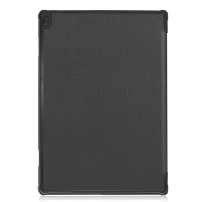 For Lenovo M10 FHD REL TB-X605FC Custer Pattern Pure Color Horizontal Flip Leather Case with Three-folding Holder & Wake-up / Sleep Function, For Lenovo M10 FHD REL TB-X605FC