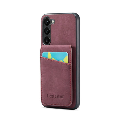 Fierre Shann Crazy Horse Card Holder Back Cover PU Phone Case, For Samsung Galaxy S22 Ultra 5G, For Samsung Galaxy S23+ 5G, For Samsung Galaxy S23 Ultra 5G