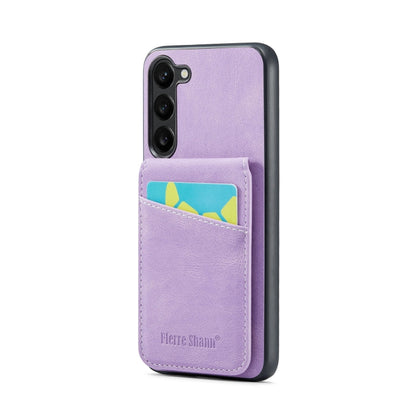 Fierre Shann Crazy Horse Card Holder Back Cover PU Phone Case, For Samsung Galaxy S22 Ultra 5G, For Samsung Galaxy S23+ 5G, For Samsung Galaxy S23 Ultra 5G