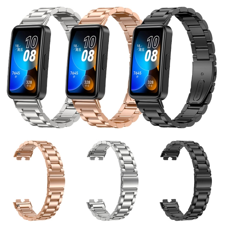16mm Three Strains Metal Replacement Watch Band, For Huawei Band 8