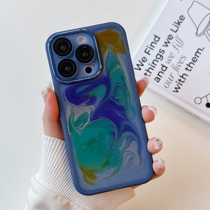 Oil Painting Electroplating TPU Phone Case, For iPhone 14, For iPhone 14 Pro, For iPhone 14 Plus, For iPhone 14 Pro Max, For iPhone 13