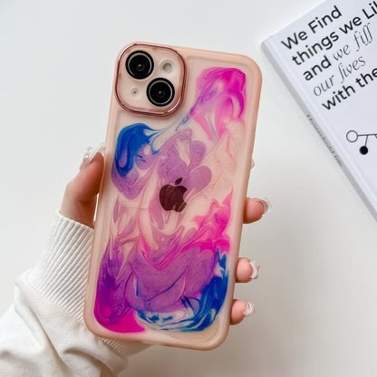 Oil Painting Electroplating TPU Phone Case, For iPhone 14, For iPhone 14 Pro, For iPhone 14 Plus, For iPhone 14 Pro Max, For iPhone 13