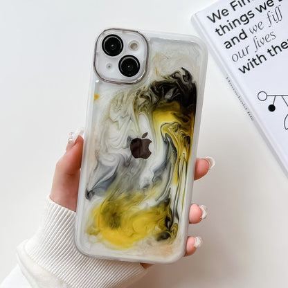 Oil Painting Electroplating TPU Phone Case, For iPhone 14, For iPhone 14 Pro, For iPhone 14 Plus, For iPhone 14 Pro Max, For iPhone 13