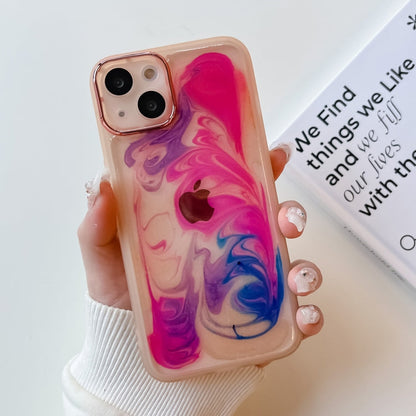 Oil Painting Electroplating TPU Phone Case, For iPhone 14, For iPhone 14 Pro, For iPhone 14 Plus, For iPhone 14 Pro Max, For iPhone 13