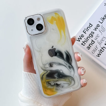 Oil Painting Electroplating TPU Phone Case, For iPhone 14, For iPhone 14 Pro, For iPhone 14 Plus, For iPhone 14 Pro Max, For iPhone 13