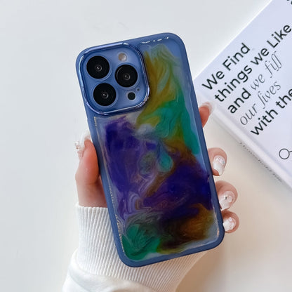 Oil Painting Electroplating TPU Phone Case, For iPhone 13 Pro, For iPhone 13 Pro Max, For iPhone 12, For iPhone 12 Pro