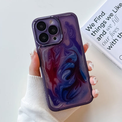 Oil Painting Electroplating TPU Phone Case, For iPhone 13 Pro, For iPhone 13 Pro Max, For iPhone 12, For iPhone 12 Pro